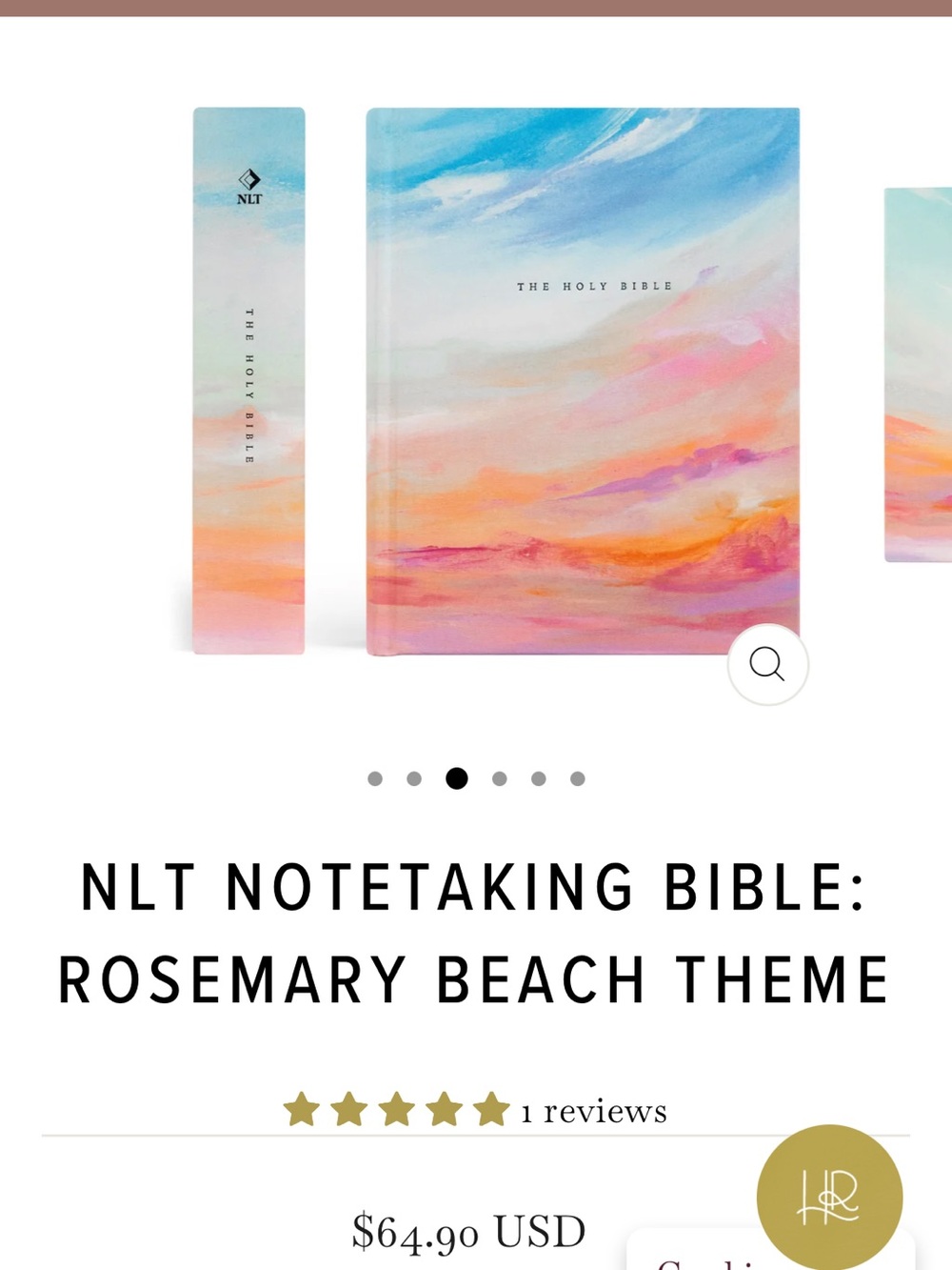 NEW unopened Bible, tabs and pen! NLT Rosemary Beach 30A. Includes FREE journal